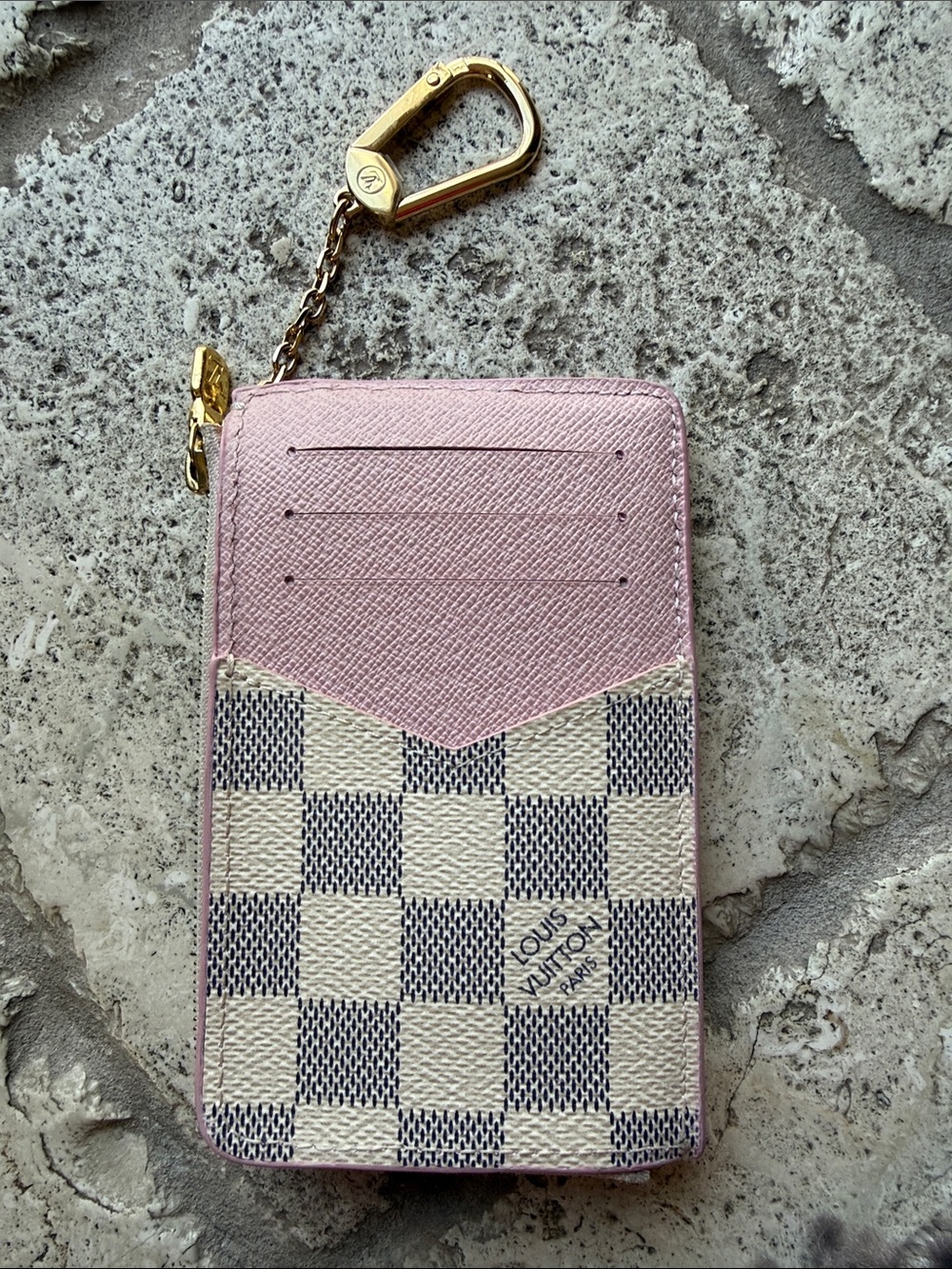 RARE Louis Vuitton Damier Azur Card Holder Recto Verso Rose Ballerine - Picture 3 of 11